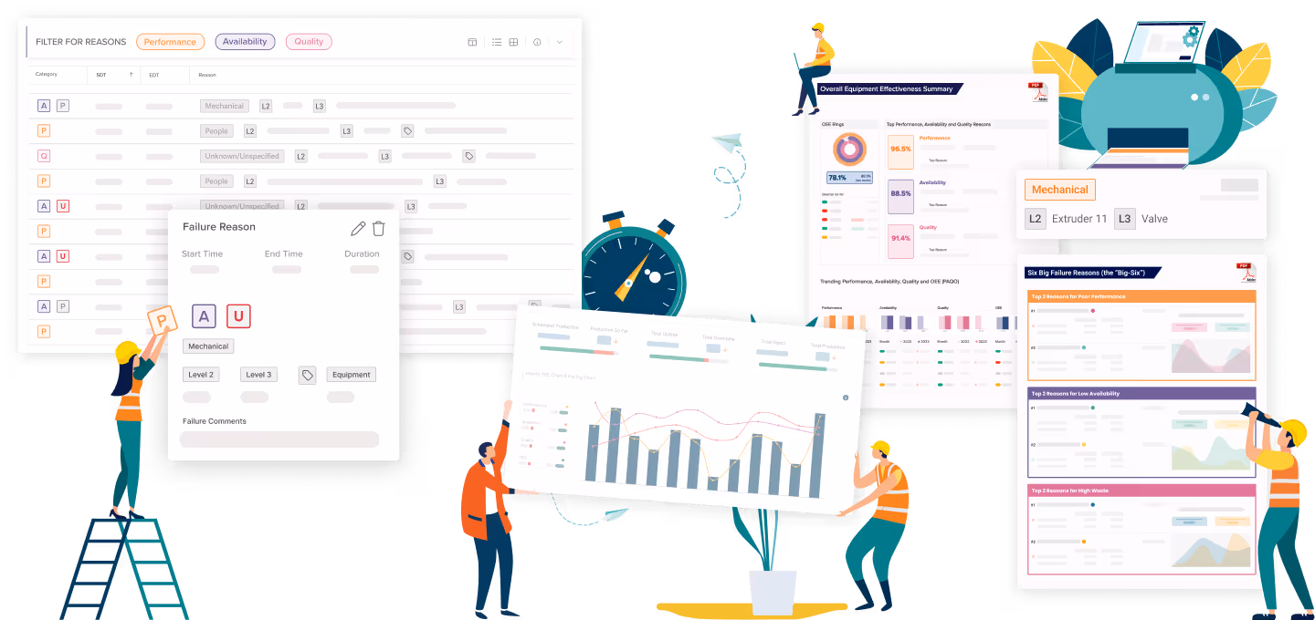 team checking reports